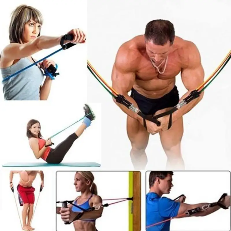 

Outdoor Sports Belt Fitness Belt Stretch Elastic 11 Piece Set Pull Rope Set Resistance Band Training Set Fitness Elastic Band
