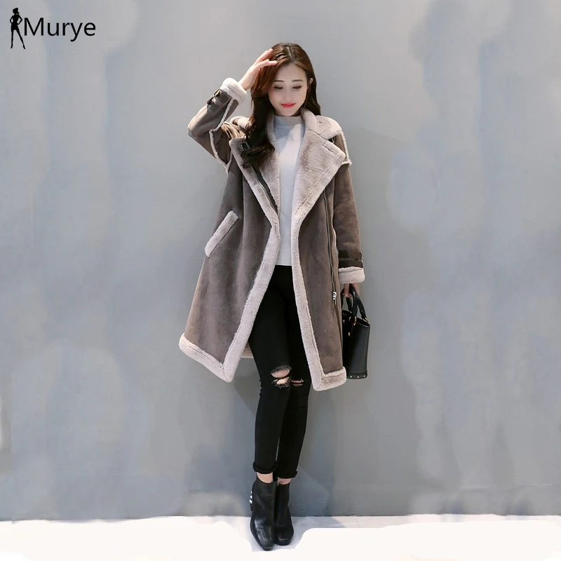 Зимняя женская куртка из овечьей кожи зимняя теплая Толстая ветровка средней