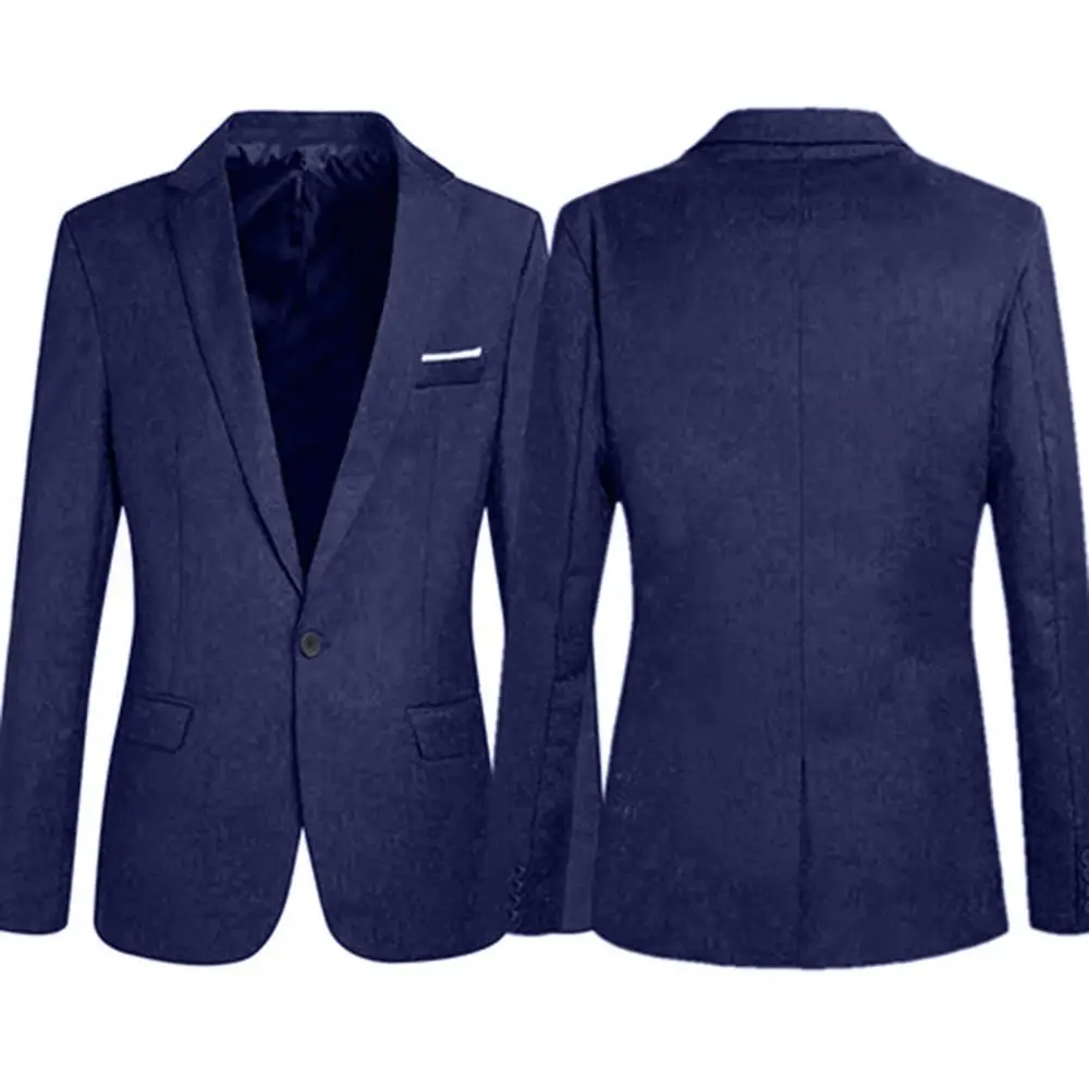 

2021 Male Suits Slim Formal BusinessFormal Dress WaistcoatOne Button Lapel Long Sleeve Pockets Top for Workplace