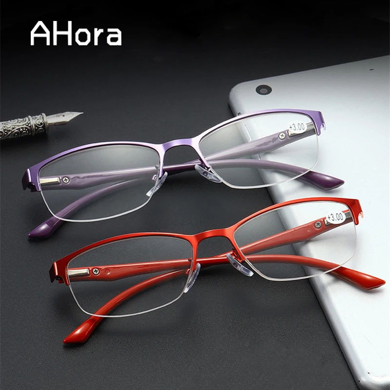 Очки для чтения с кошачьими глазами Ahora металлические полуоправы прозрачными
