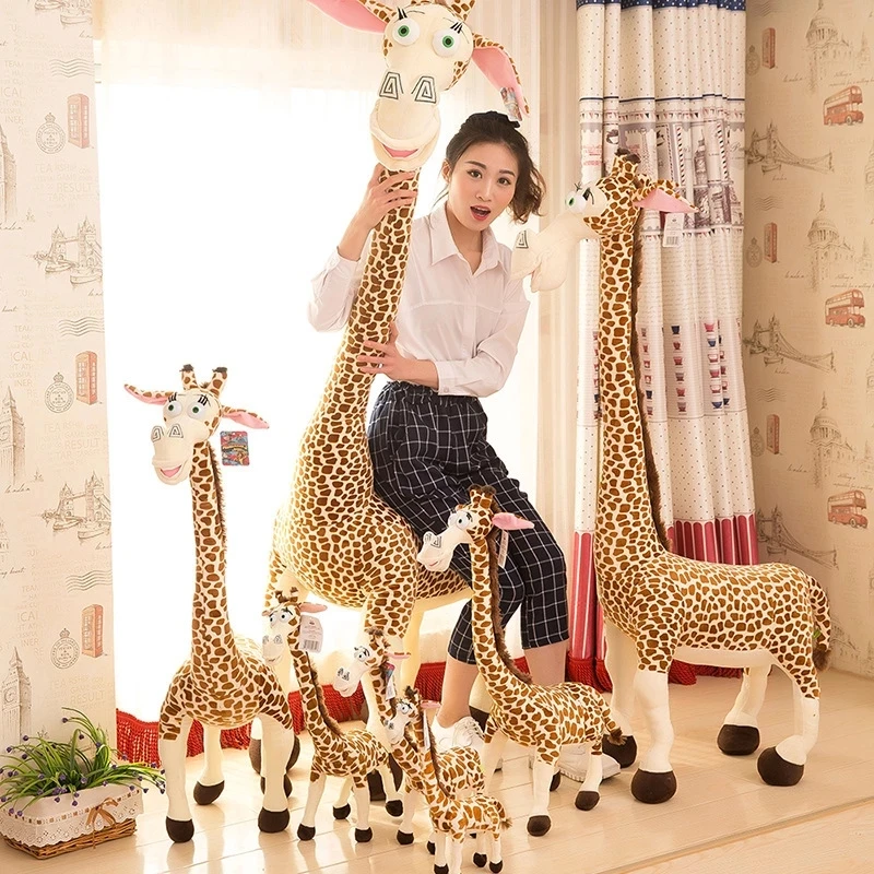 

Simulation Madagascar Giraffe Plush Toys Standing Forest Animal Exquisite Patterns Cute Expression Bedding Cushion Kids Pillow