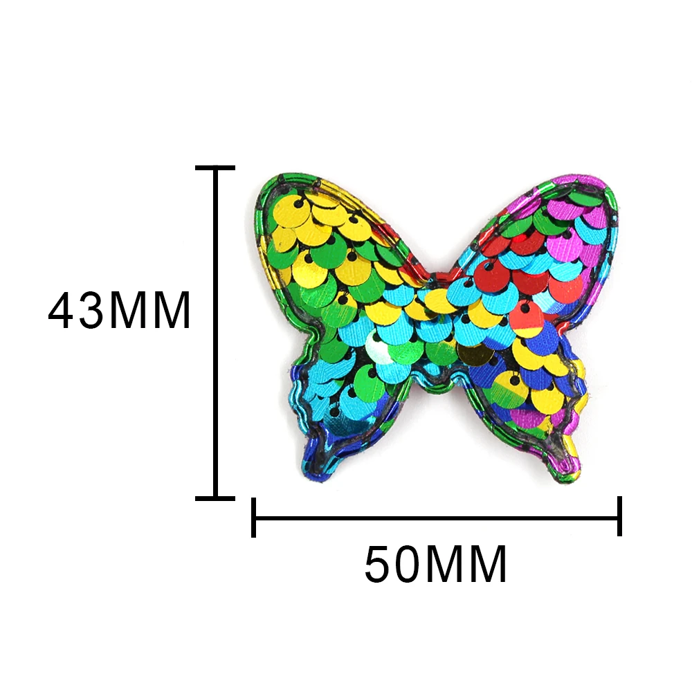 10 шт. в форме бабочки патчи Реверсивные блёстки колодки патч Paillette аппликация для