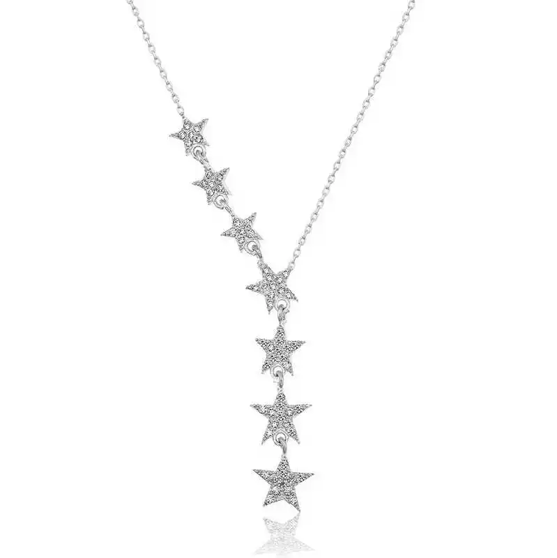 

Серебряное женское ожерелье Silverlina со звездами