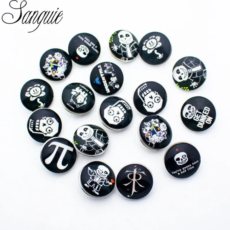 Хит продаж 10 шт./лот браслет со стеклянной защелкой и черепом 18 мм с подходит для