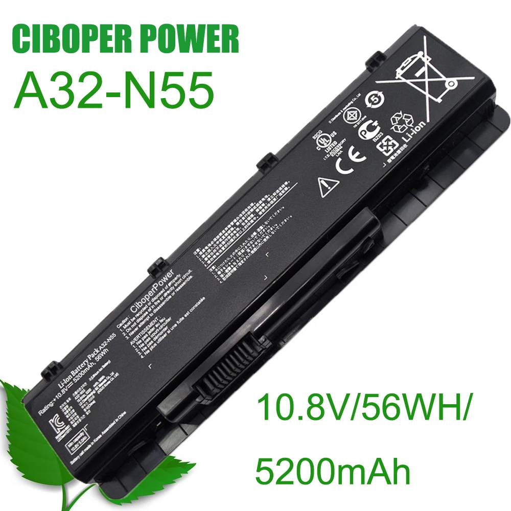CP настоящая аккумуляторная батарея для ноутбука A32 N55 10 8 V 56WH 5200 мА ч N45 N45SF N55E N75S N45E