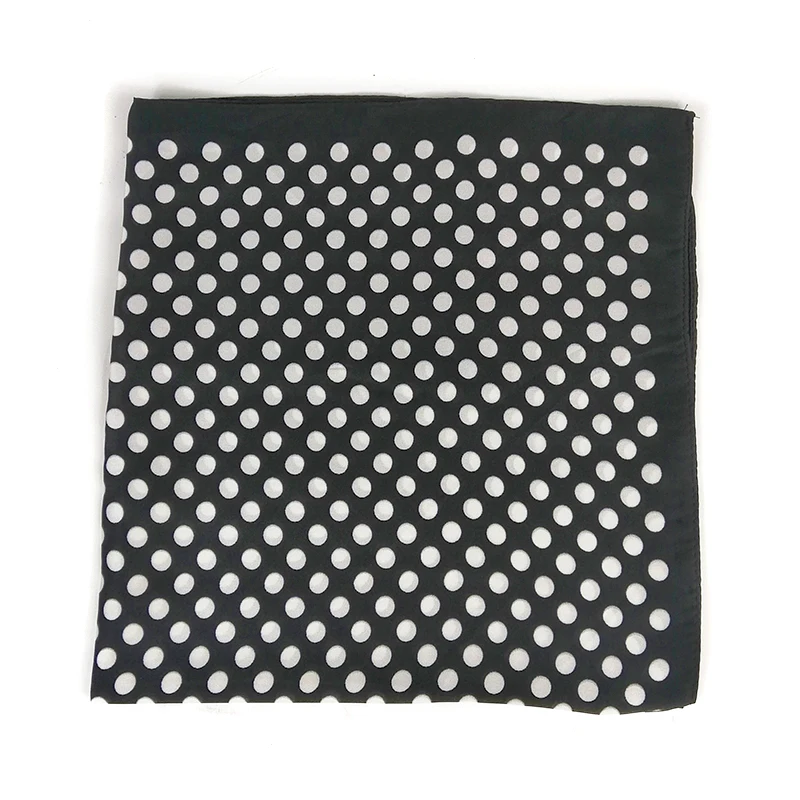 

53*53CM Luxury Brand Square Silk Scarf Women Loop Polka Dot Shawls and Wraps Fashion Bag Scarves Hair Tie Bandanas Hijab