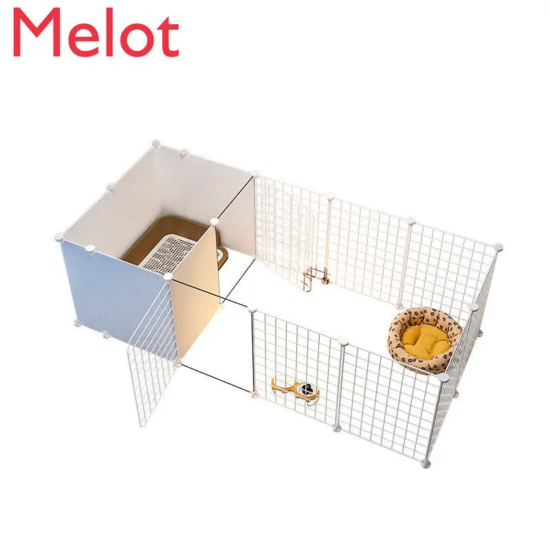 

High-End Luxury Pet Fence Dog Isolation Door Free Combination Indoor Small Dog Kennel with Toilet Home Dog Crate