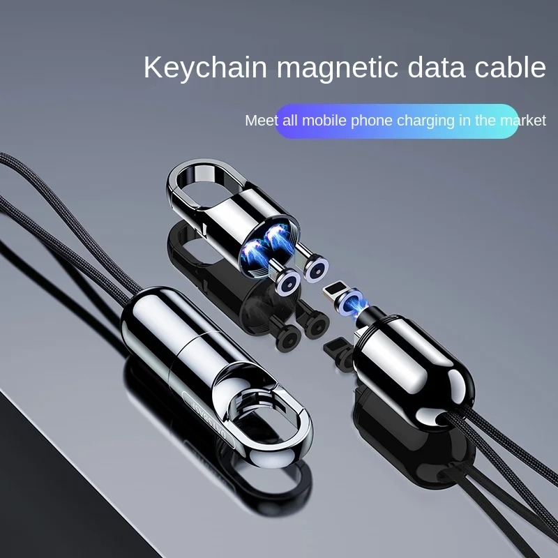 

Cy Keychain Magnetic Data Cable Three-in-One Magnetic Charger Head Fast Charge Three-Purpose Versatile Universal