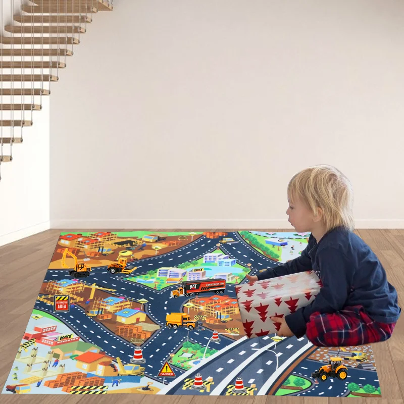 

Diecast Engineering Tractor Fire Truck Police Racing Car Play Mat Vehicle Truck Car Toy Set Educational Toy Christmas Gift