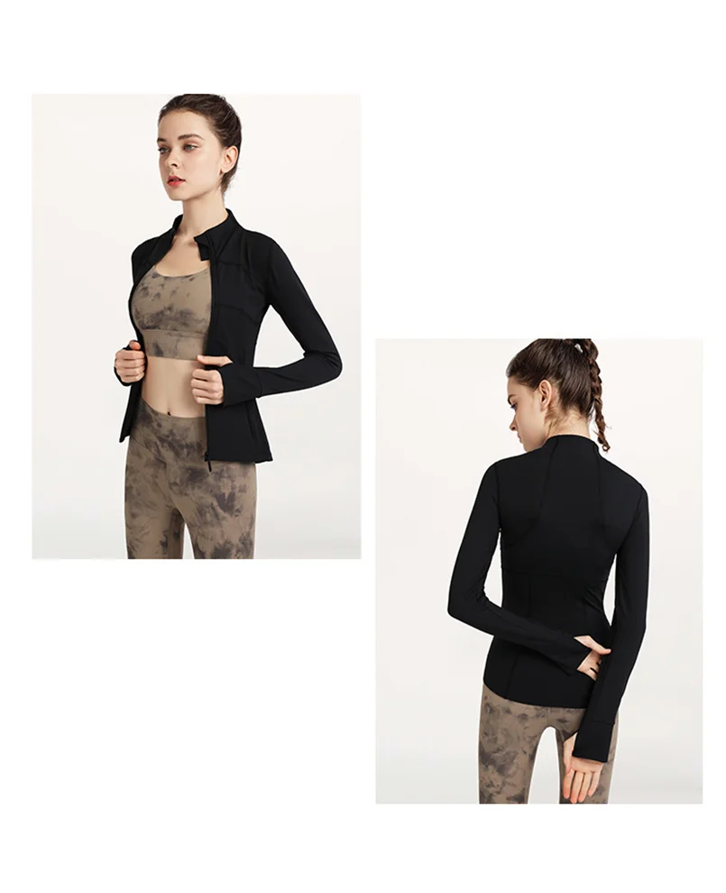 

Women's sweater sweatshirt long-sleeved zipper jacket tops fitness yoga workout jacket gym shirt