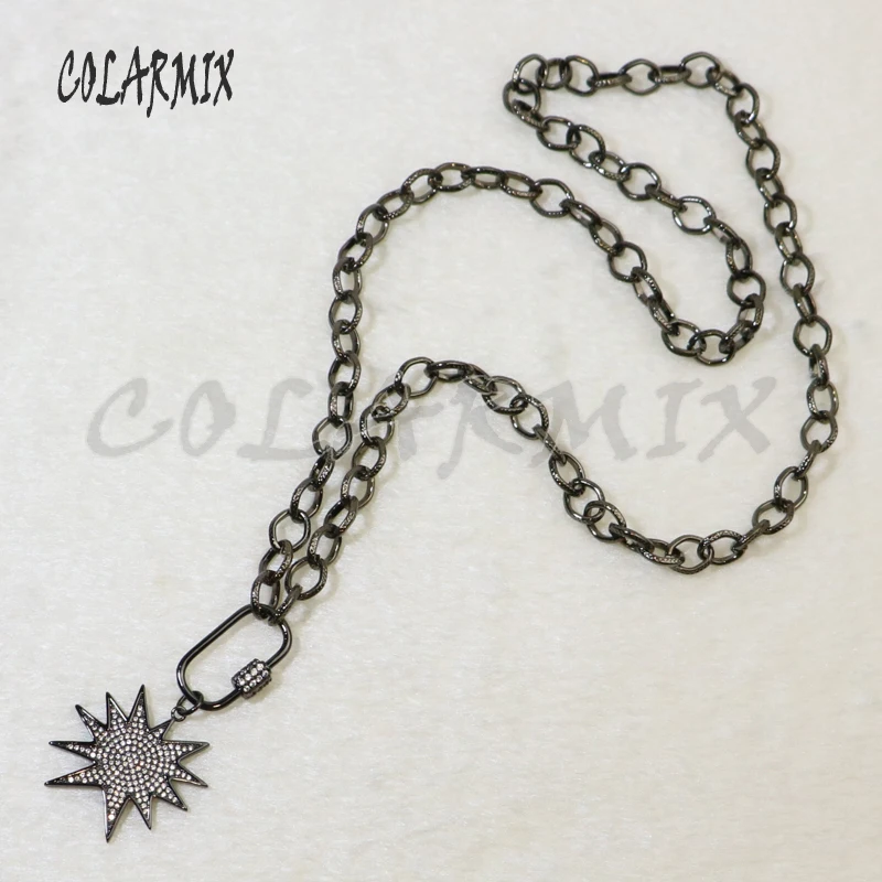 2 шт. ожерелье из черного циркония с пистолетом 24-дюймовое длинное высокое