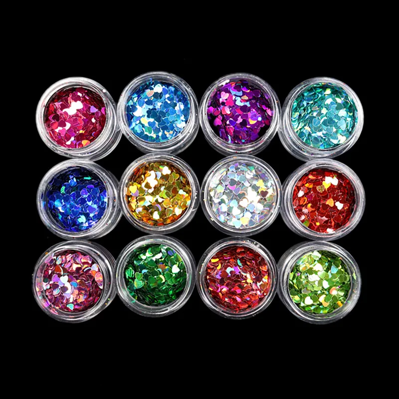 

Valentine's Day Holographic Sweet Love Heart Nail Sequins Laser Glitter Flakes Nail Art Decorations DIY Manicure Accessories