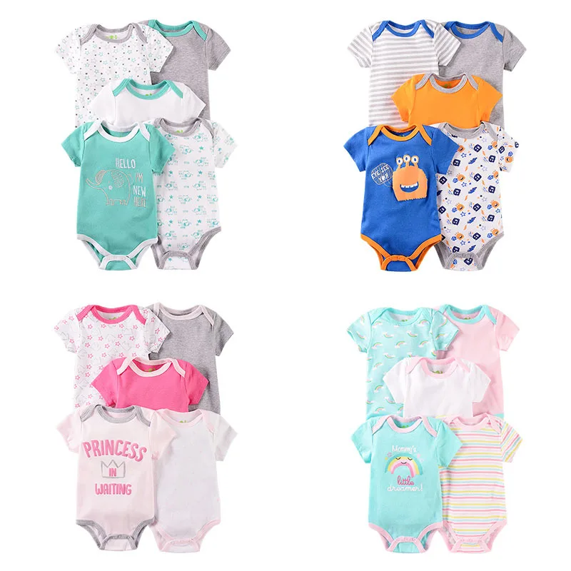 

2022 New style costume for boys BABY infant clothes for girls 5 pcs cotton bodysuit For baby boys 0-12m Costumes summer Pajamas