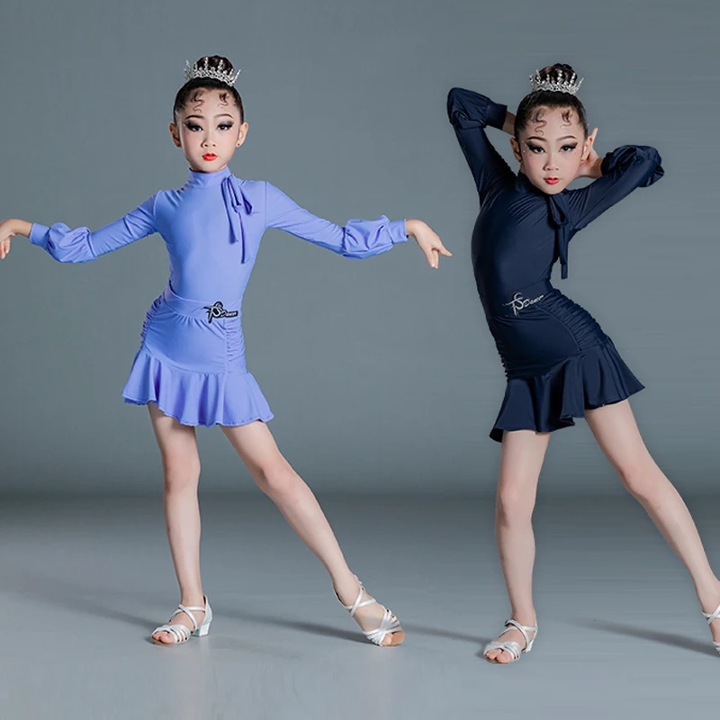 

Женский костюм для латиноамериканских танцев, с длинным рукавом и юбкой, DN9984