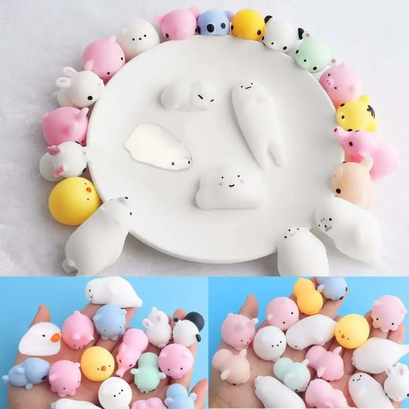 Милые детские игрушки сжималки Mochi антистресс в виде животных милые Kawaii Rilakkuma для