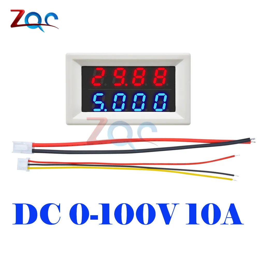 Мини DC 4 бита Двойной цифровой вольтметр амперметр DC 200 в 10A напряжение тока Вольт Ампер монитор метр детектор источник питания Тестер - Цвет: DC 100V White Case