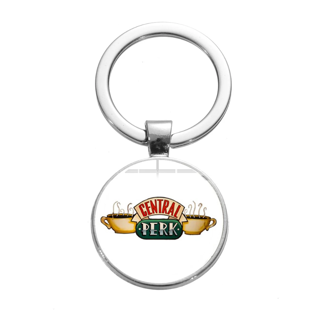 SONGDA милые с героями телесериала «друзья» брелок Central perk Кофе время Моники двери с изображением забавного героя мультфильма печатных Стекло арт брелок для ключей, подарочный для лучшего друга - Цвет: Style 4