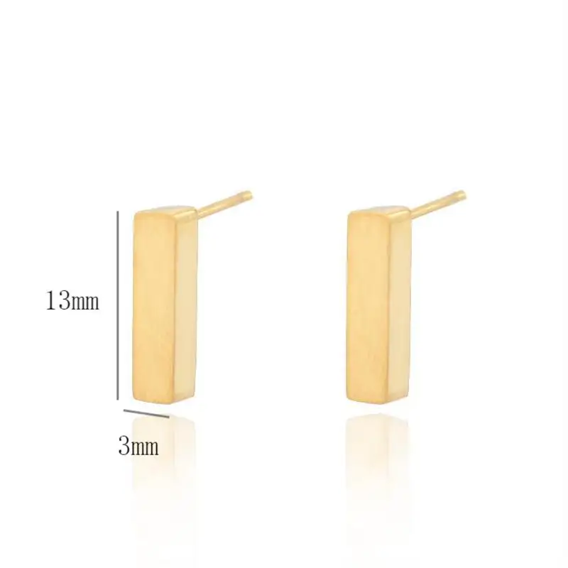 

Stainless Steel Geometric Simple Bar Stud Earrings For Women Minimalism Rectangle Earring Fashion Jewelry Accessories Gift Femme