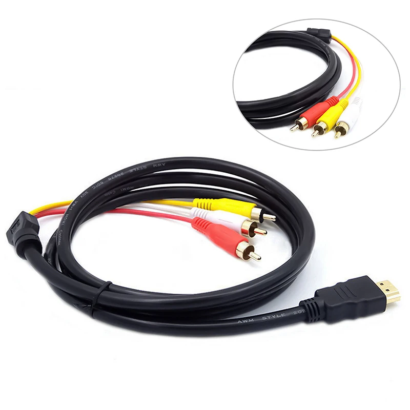 1080p HDMI Мужской S video к 3 RCA AV аудио кабель W/SCART К Phono адаптер|Кабели HDMI| |