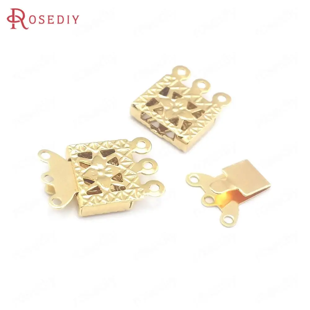 

(40446)10PCS Full Size 13x10MM Width 10MM Height3MM 24K Gold Color Brass Necklaces Connect Clasps Diy Jewelry Making Supplies