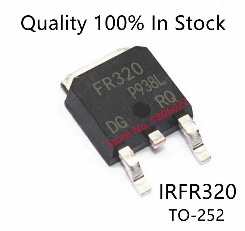 

10PCS/ LOT IRFR320 FR320 IRFR320TRPBF MOS field effect tube patch TO-252 N-channel 400V 3.1A transistor