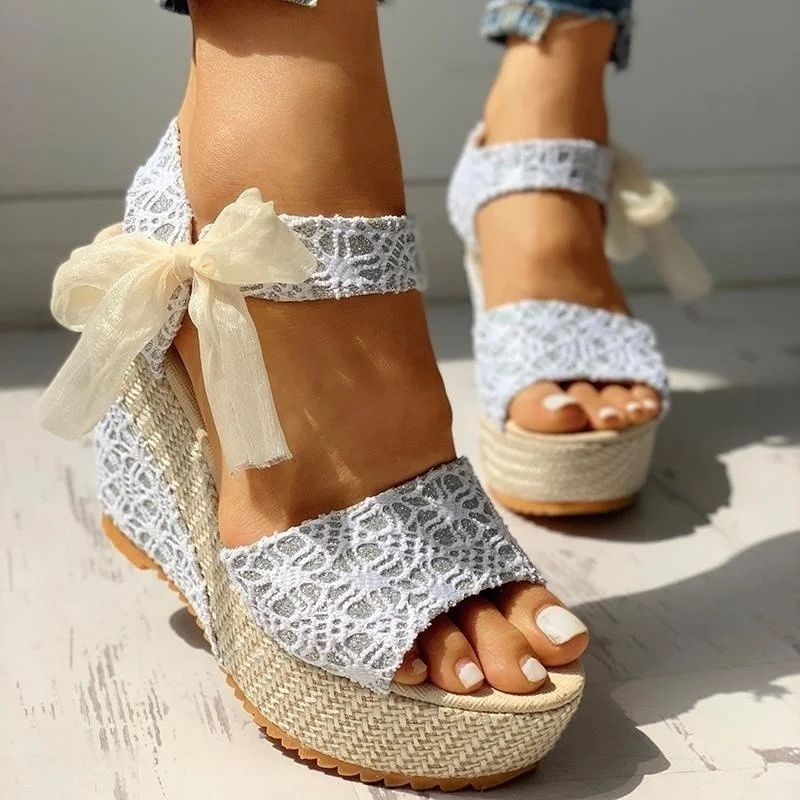 

Women Fashion Summer Platform Wedge Sandals Ankle Strap Fish Mouth Espadrilles Sandals Sandalias Femininas Sandalen Sandales