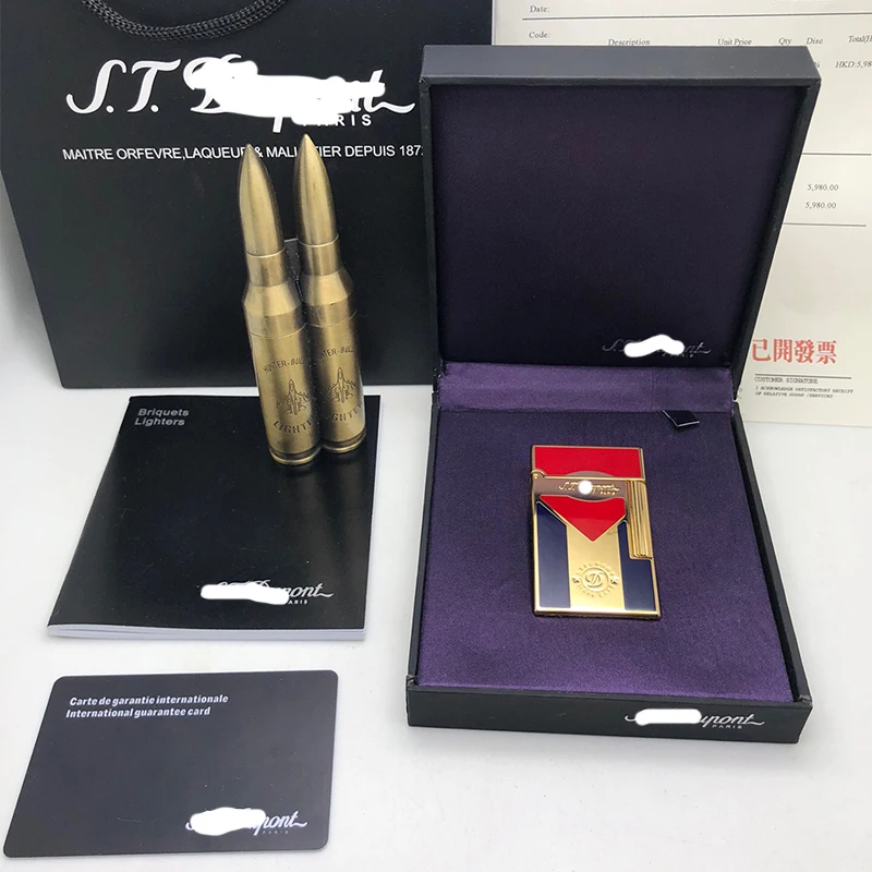 

100% New vintage dupont bright sound gas lighter windproof copper body for cigarette