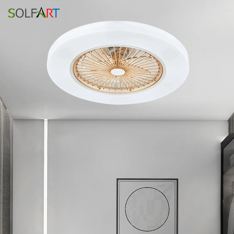 

LED remote control ceiling fan with light invisible fans 58cm home lighting circular round