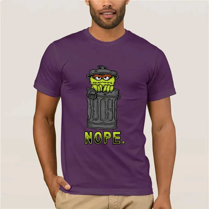 

Trendy Creative Graphic T-shirt Top Oscar the Grouch Nope. T Shirt Men's Print Casual 100% Cotton T-Shirt Popular