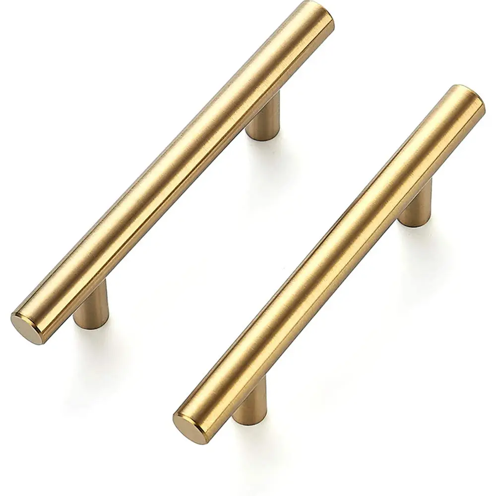 

Brushed Brass Cabinet Handle Stainless Steel Kitchen Drawer Door Knob Furniture Hardware Bar Desk Pulls Kitchen Accessories