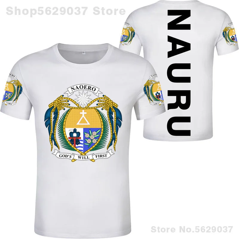 Nauru T Shirt Diy Free Custom Made Name Number Nru T-Shirt Nation Flag Nr Republic Naurun College Print Photo Logo Text Clothing