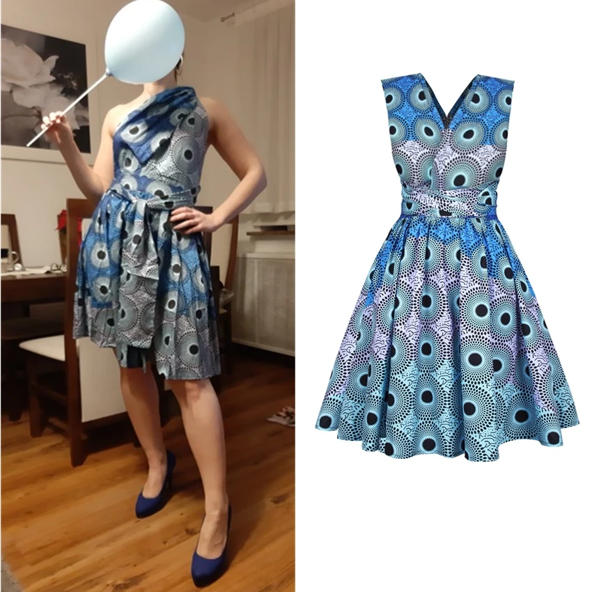 Летняя одежда африканская платья для женщин 3D Цветочный Принт сделай сам