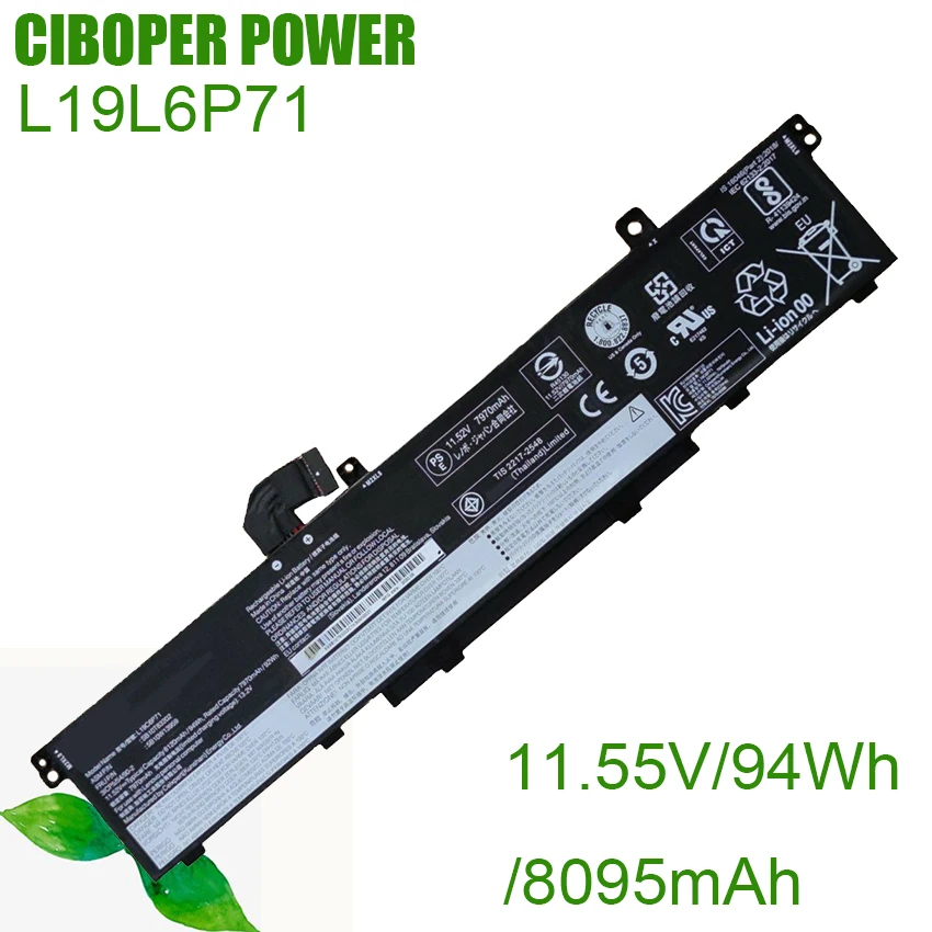 CP Genuine Laptop Battery L19L6P71 11.55V/8095mAh/94Wh L19C6P71 5B10W13958 5B10W13959 SB10T83201 For P15 P17 T15G Series