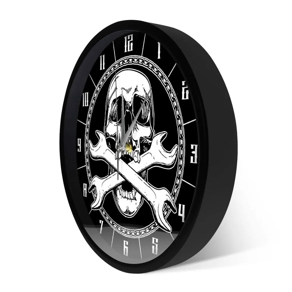 Декоративные настенные часы со стикерами смерти черепами и крестиками с принтом