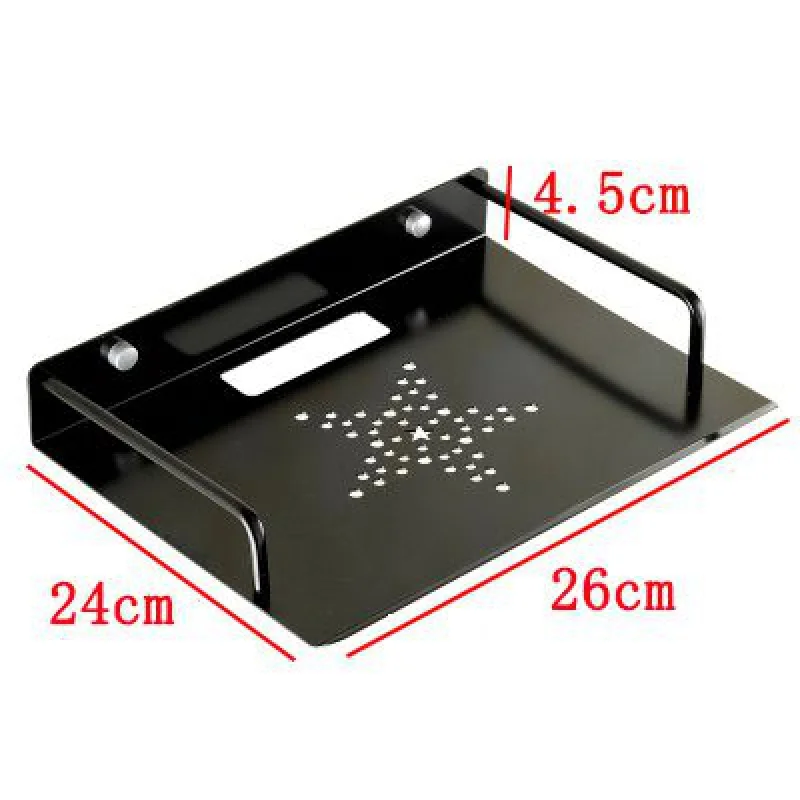 Черные кронштейны для беспроводного Wi Fi маршрутизатора длина 30 см x ширина 26