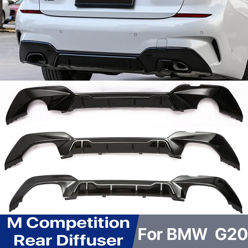 

M Competition Rear Bumper Diffuser Spoiler Lip Body Kit For BMW 3 Series M340i 325i 320i G20 G21 2019 2020 2021 M Tech Sport