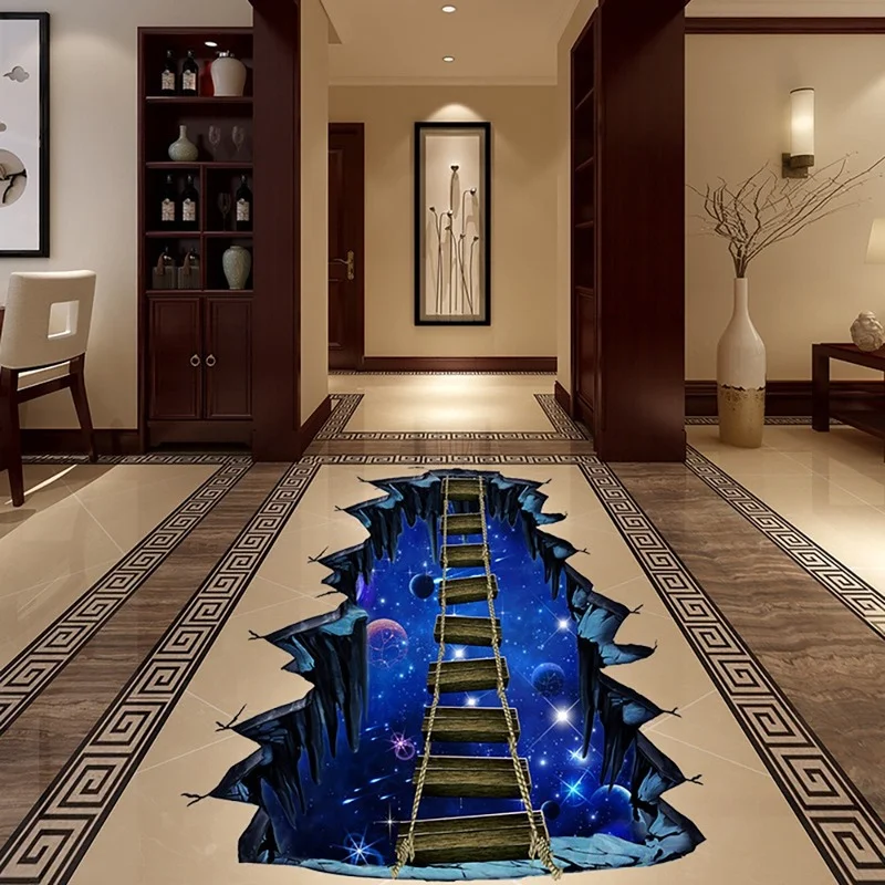 Водостойкая напольная 3d-наклейка Космический подводный мир самоклеящаяся