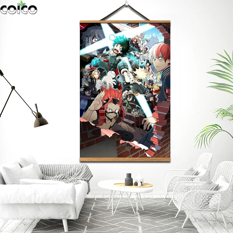 

Boku No Hero My Hero Academia Japan Anime Poster 3D Wall Hanger Painting Canvas Art Prints Home Decor Picture Magnetic Frame