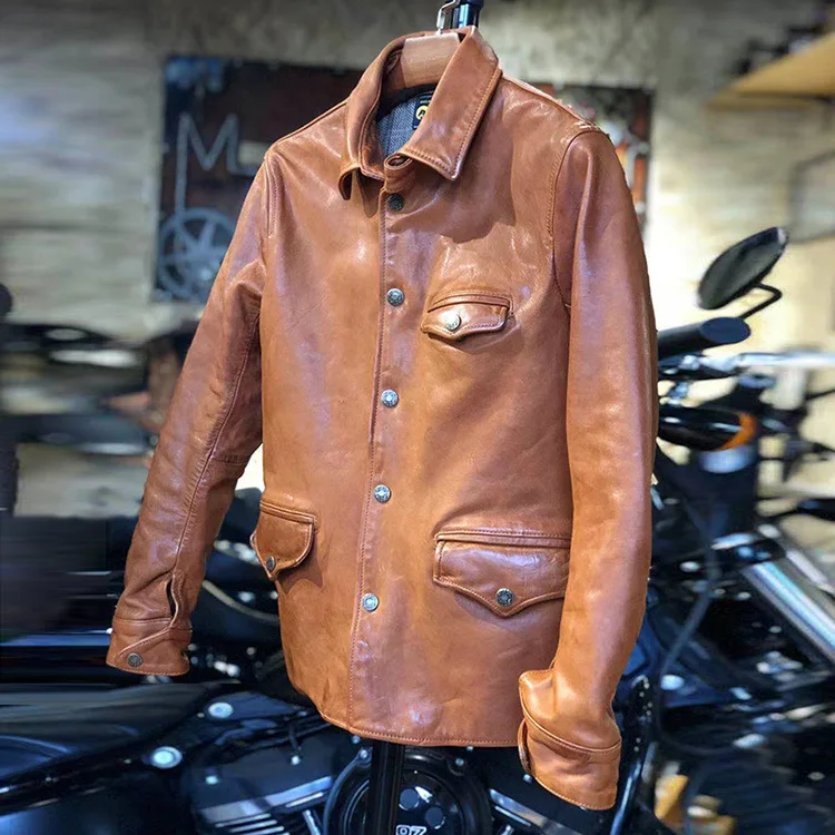 

Oil and wax full vegetable tanned horse leather jacket