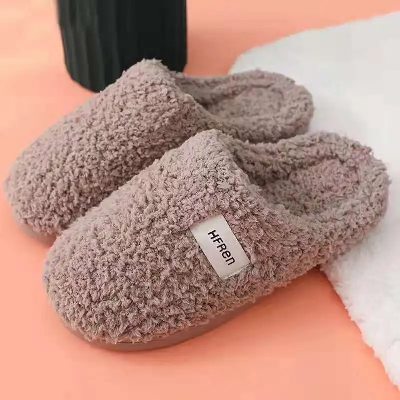 

Women slippers for home 2021 New Winter Soft Non-Slip Indoor Slippers Female Warm Fluffy Slippers Unisex Cute Big Size 44-45