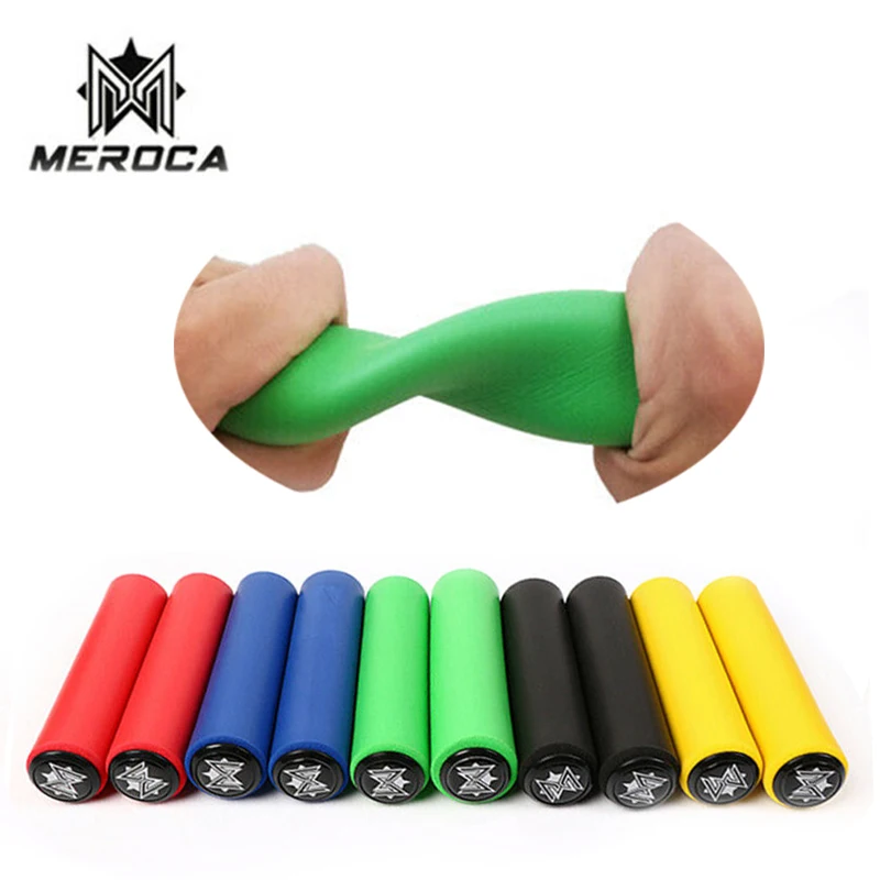 

MEROCA MTB bicycle Handlebar Grips Waterproof 130mm Anti-skid Handle Bar Grip Cover shock Absorption soft Road BIke Accessories