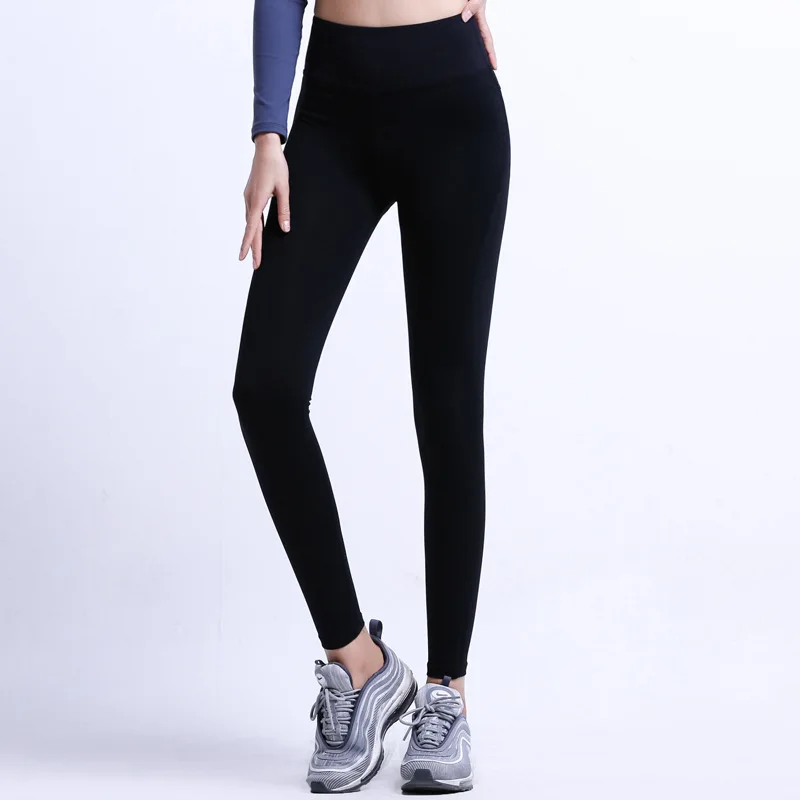 

High waist women yoga pants Running Leggings Yoga Leggings Solid Color High Waist Outside Running Pants