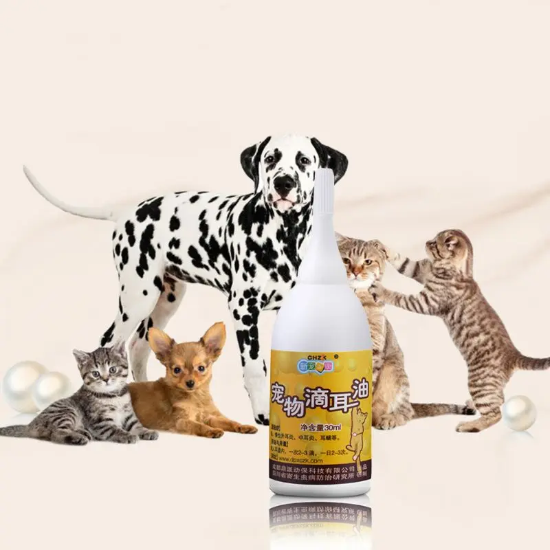 30 мл ПЭТ ушные капли масла собаки кошки запах с фокусирующей оптикой для удаления