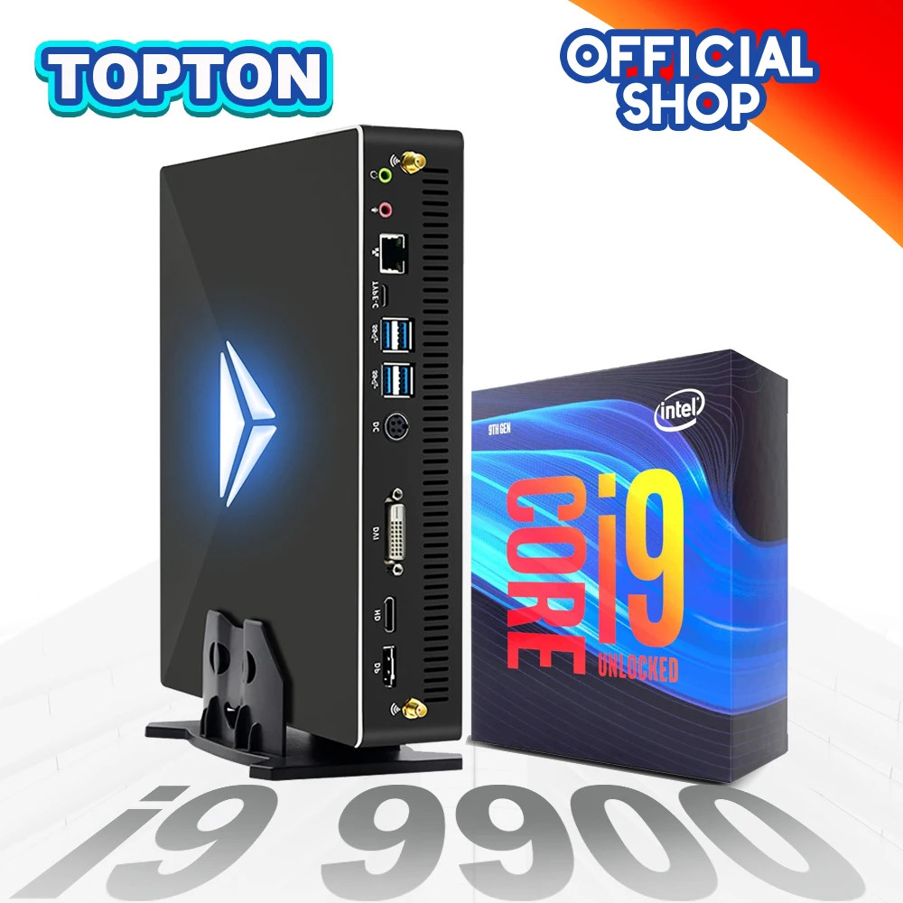 Topton высокоуровневый Мини ПК Intel Core i9 9900 i7 9700F i3 9100F GTX 1060 GDDR5 6G игровой настольный