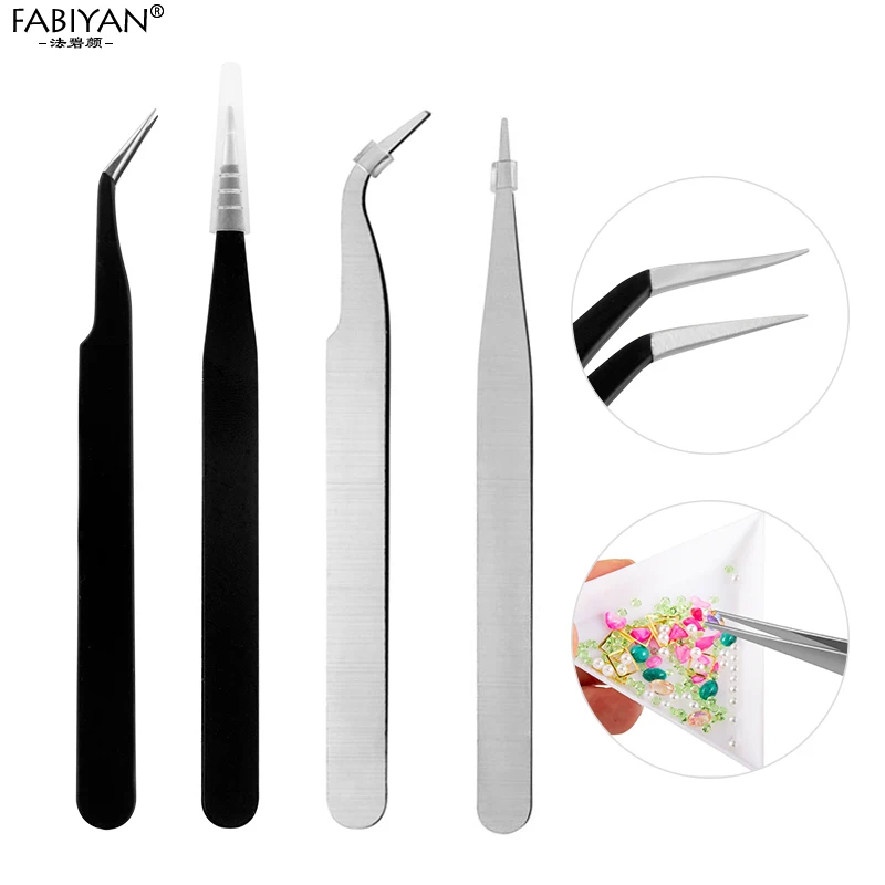 2 шт. антимагнитные щипчики для маникюра из нержавеющей стали|tools manicure|stainless steel