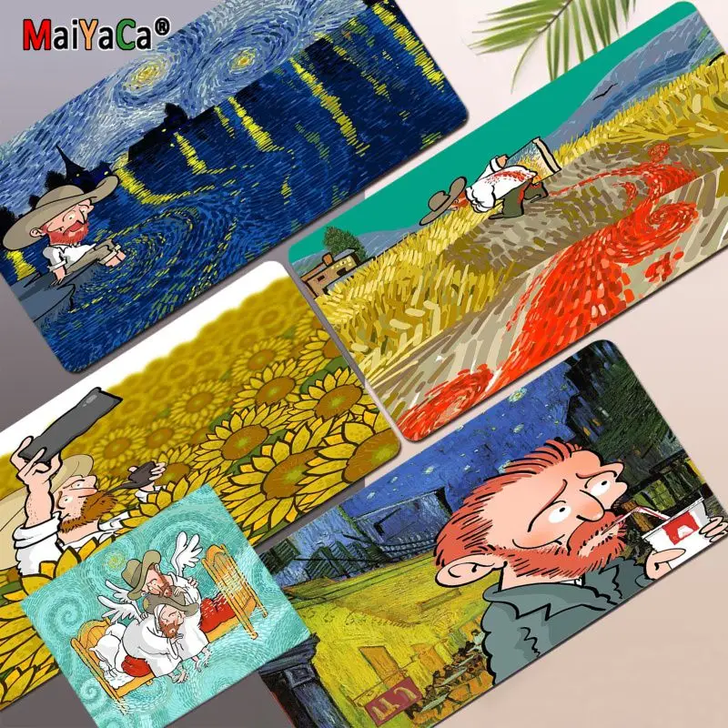 

MaiYaCa Lovely Van Gogh New Arrivals Large Mouse pad PC Computer mat Size for large Edge Locking Speed Version Game Keyboard Pad