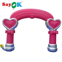 cheap pink inflatable wedding arch with air blower for party decoration