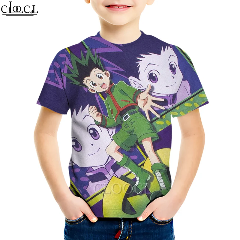 

CLOOCL Newest Anime Hunter X Hunter Casual Boy 3D Print Summer T Shirts Short Sleeve Casual Streetwear Kids Tops Drop Shipping