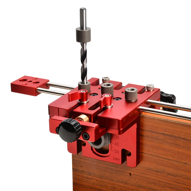 3 in 1 Woodworking Hole Drill Punch Guide Locator Positioner Jig Tool Kit Aluminium Alloy Wood Working DIY Tools