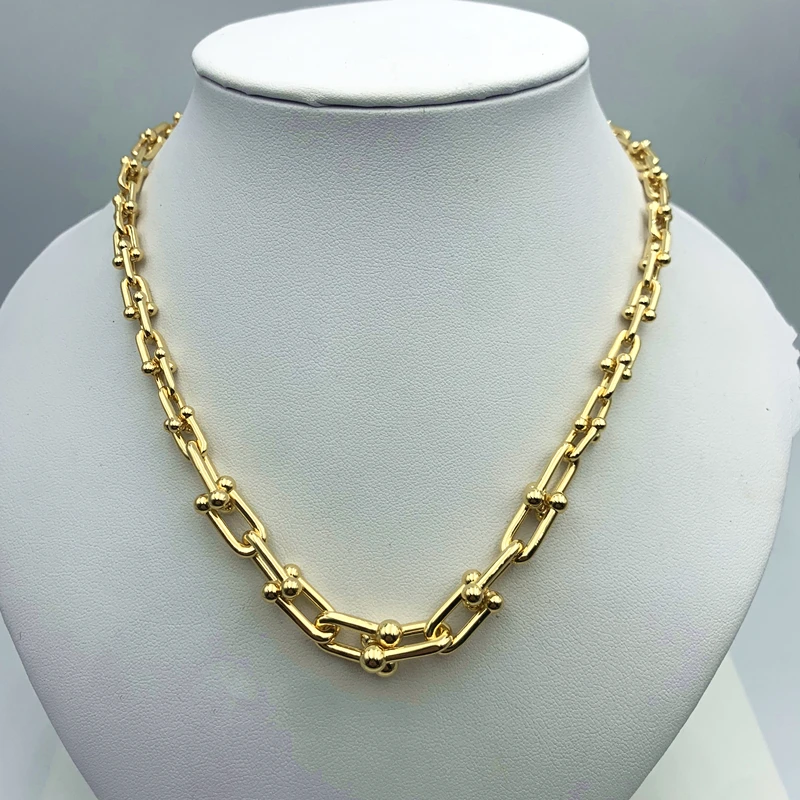 

Woman 2021 New Product 925 Sterling Silver HardWear Series Gradient Chain Necklace U-shaped Necklace Luxury Brand Jewelry Gift